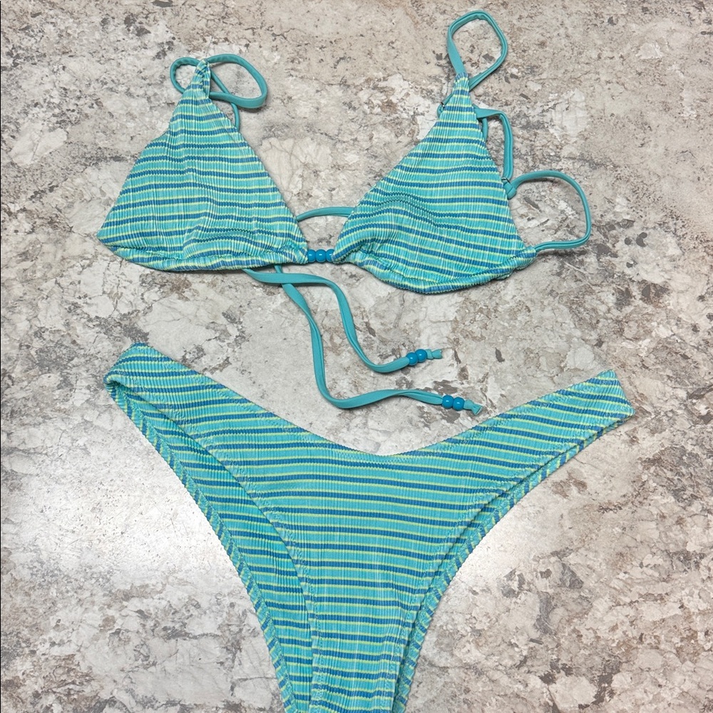 Honey swim  Striped Bikini set